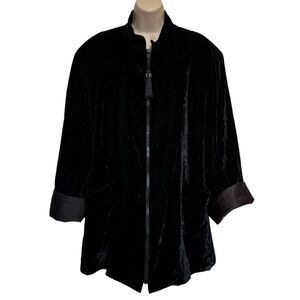 Vintage Ann Hobbs for Julian Wilder Crushed Velvet Zip Front Jacket Sz L